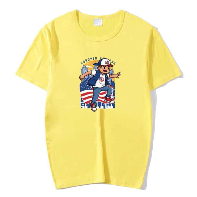 Boy Printed Round Neck Modal Short Sleeve T-shirt Print On Your Demand, POD T-Shirt, S, S, POD T-Shirt, M