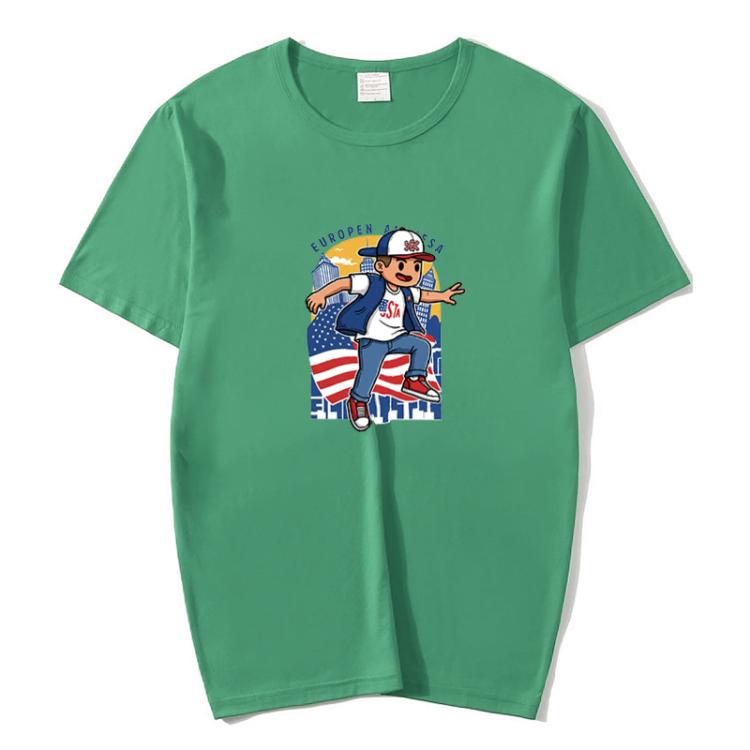 Boy Printed Round Neck Modal Short Sleeve T-shirt Print On Your Demand, POD T-Shirt, S, S, POD T-Shirt, M