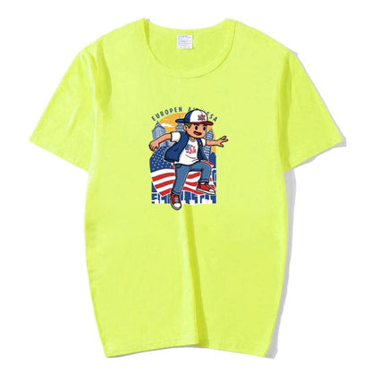 Boy Printed Round Neck Modal Short Sleeve T-shirt Print On Your Demand, L, POD T-Shirt, XL