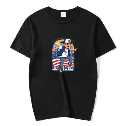 Boy Printed Round Neck Modal Short Sleeve T-shirt Print On Your Demand, XXL, POD T-Shirt, XXXL
