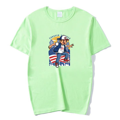 Boy Printed Round Neck Modal Short Sleeve T-shirt Print On Your Demand, XXXXXL