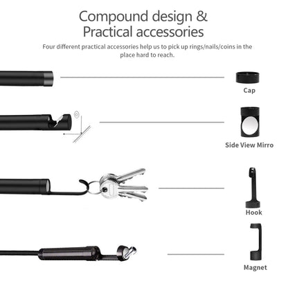 5.5mm 1080P IP68 Waterproof 4.3 inch Screen Single Camera Digital Endoscope, 7m, 5m, 2m