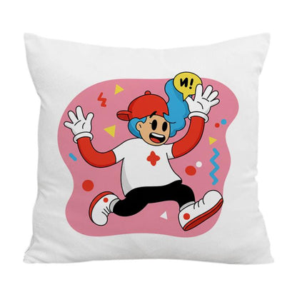 Pink Boy Printed Sofa Pillow Case No Core Print On Your Demand, 50x50cm, 60x60cm