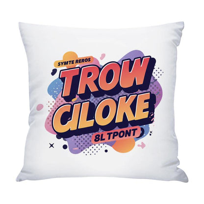 Orange Alphabet Printed Sofa Pillow Case No Core Print On Your Demand, 35x35cm, 40x40cm, 45x45cm