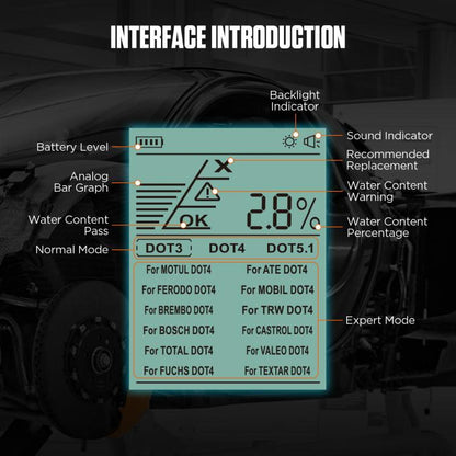 AUTOOL AS502 Digital Display Intelligent Car Brake Fluid Tester Water Content Testing, AS502