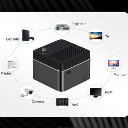 GMK NucBox Windows 10 System Mini PC, Intel Celeron J4125 Quad Core 64bit 14nm 2GHz-2.7GHz, Support WiFi & Bluetooth & RJ45,, 8GB+128GB,EU Plug