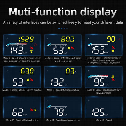 M17 Car HUD Head-up Display GPS Speed Meter Car OBD2 Diagnostic Tool, M17