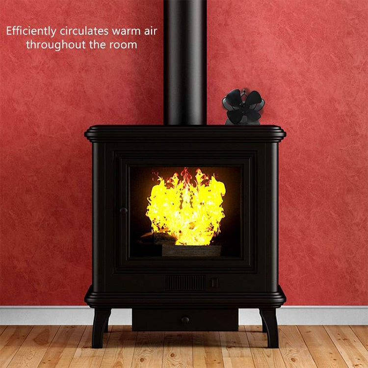 YL201 4-Blade High Temperature Metal Heat Powered Fireplace Stove Fan, YL201 (Black), YL201 (Bronze), YL201 (Grey), YL201 (Gold), YL201 (Rose Red), YL201 (Silver)