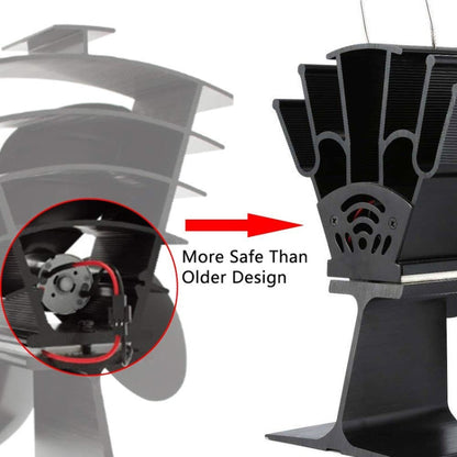 YL602 5-Blade High Temperature Metal Heat Powered Fireplace Stove Fan, YL602 (Black), YL602 (Bronze), YL602 (Grey), YL602 (Gold), YL602 (Rose Red), YL602 (Silver)