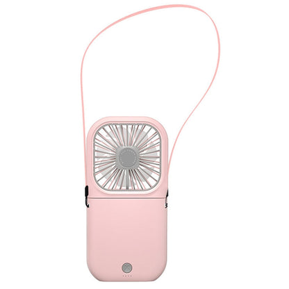 F20 Electroplating Handheld Fan Portable Desktop Folding Mute USB Hanging Neck Fan, F20 (Blue), F20 (White), F20 (Pink), F20 (Green)