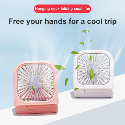 F20 Electroplating Handheld Fan Portable Desktop Folding Mute USB Hanging Neck Fan, F20 (Blue), F20 (White), F20 (Pink), F20 (Green)