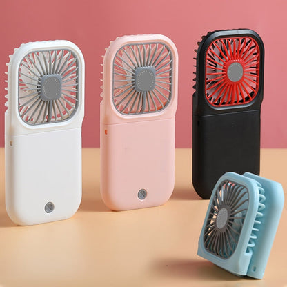 F20 Electroplating Handheld Fan Portable Desktop Folding Mute USB Hanging Neck Fan, F20 (Blue), F20 (White), F20 (Pink), F20 (Green)