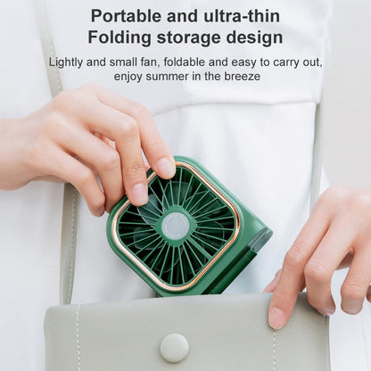 F30 Electroplating Handheld Fan Portable Desktop Folding Mute USB Hanging Neck Fan, Upgraded Version, F30 (Green), F30 (Blue), F30 (White), F30 (Pink)