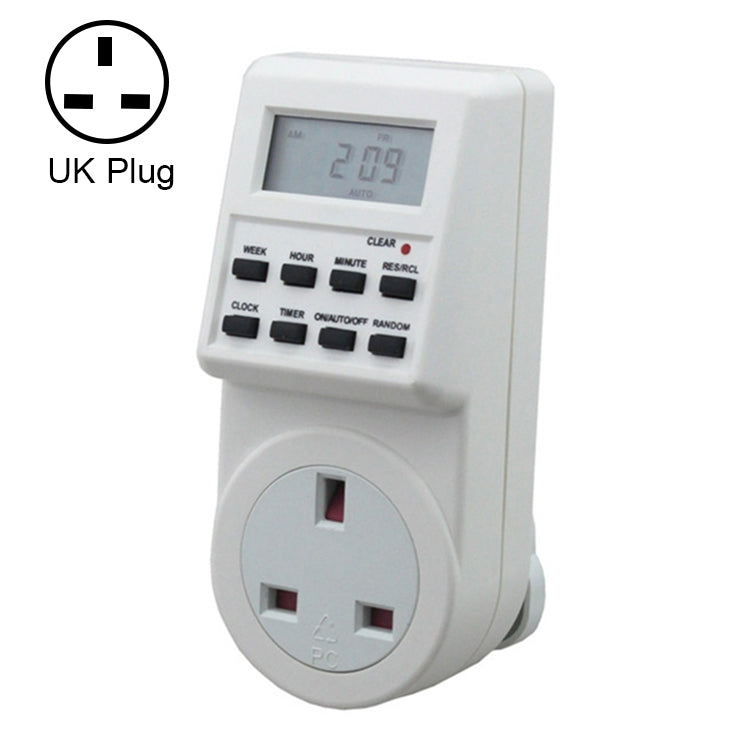 Home Plugged In AC 230V Smart Home Plug-in LCD Display Clock Summer Time Function 12/2 ...
