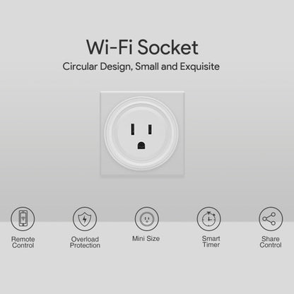SA-003 10A Mini WiFi Plug Timing Smart Socket Works with Alexa & Google Home, AC 100-240V, US Plug, SA-003