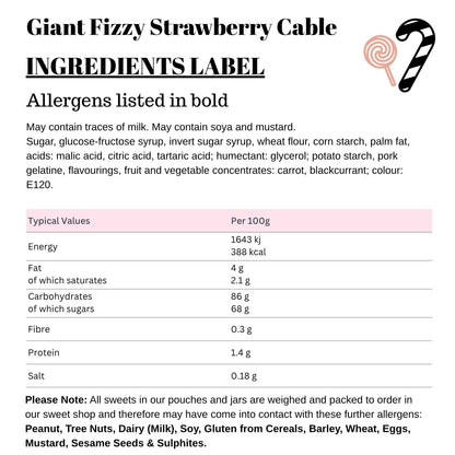 Giant Fizzy Strawberry Cable