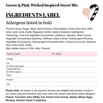 Green & Pink Wicked Inspired Sweet Mix