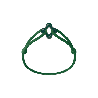 Green Clover Cord Bracelet