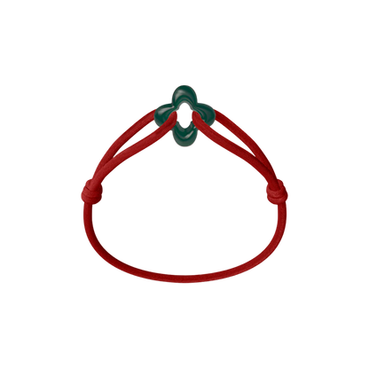 Green Clover Cord Bracelet