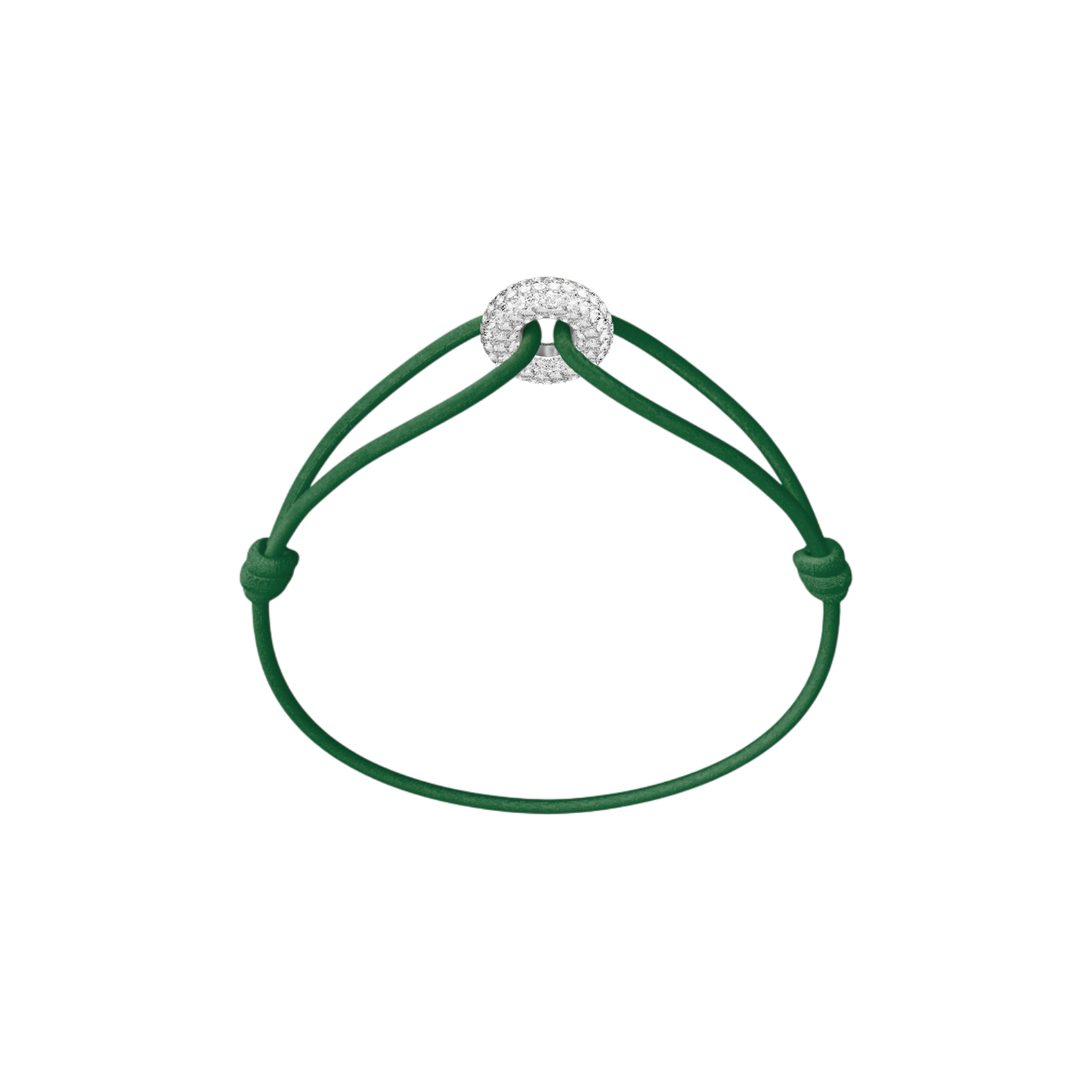 Mini Silver Soho Pavé Cord Bracelet