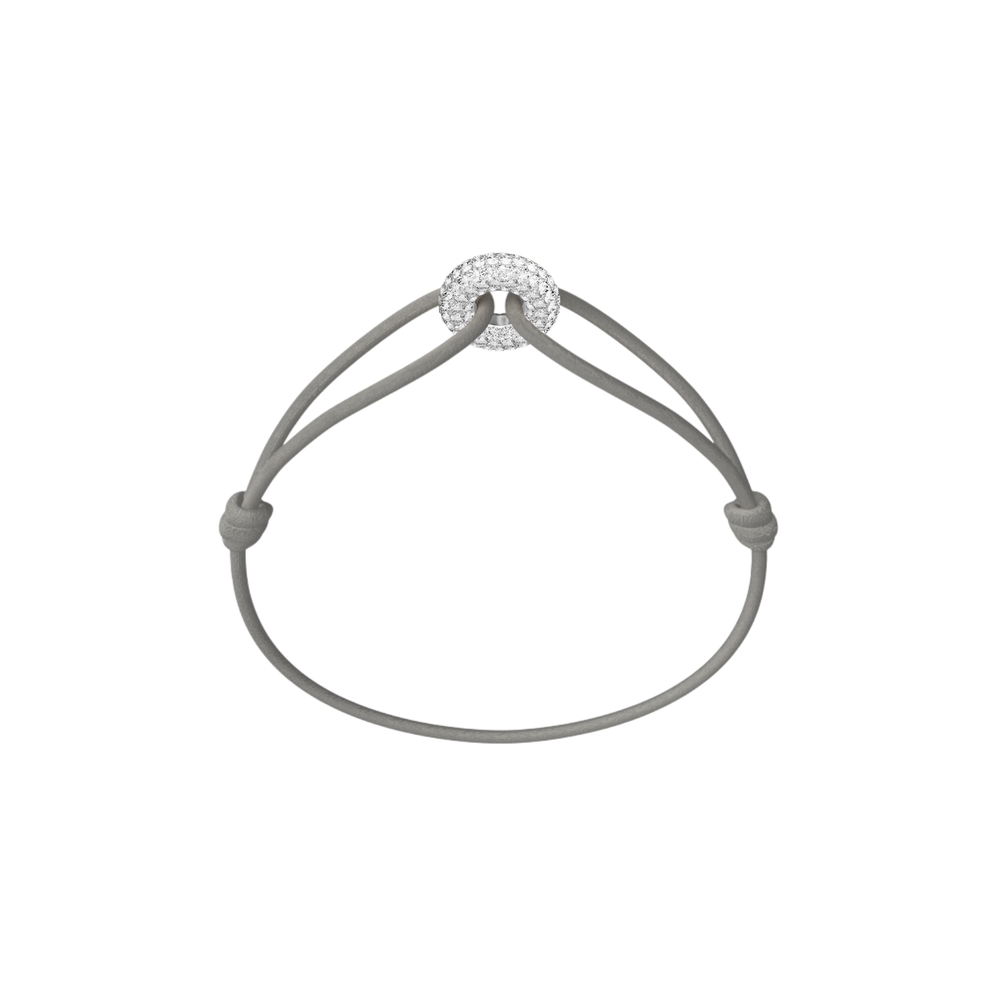Mini Silver Soho Pavé Cord Bracelet