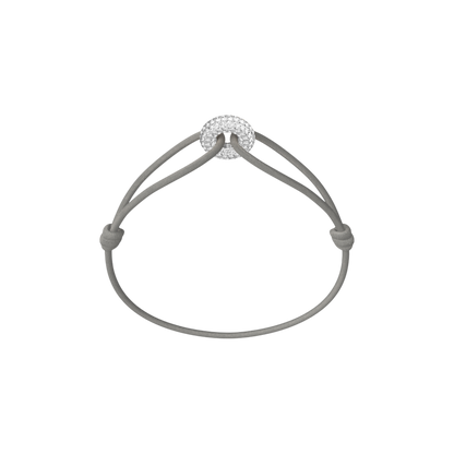 Mini Silver Soho Pavé Cord Bracelet