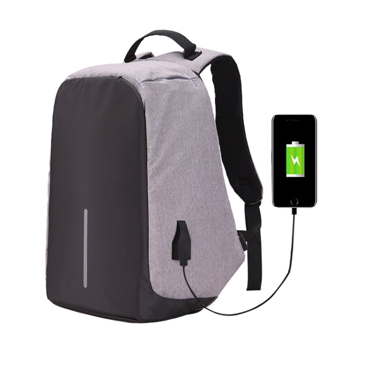 Multi-Function Large Capacity Travel Anti-theft Security Casual Backpack Laptop Computer Bag with External USB Charging Interface for Men / Women, Size: 42 x 29 x 14 cm, Black, Grey, Blue, Purple