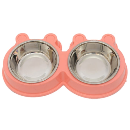 2 in 1 Stainless Steel  Bowls, Anti-slippery Mat Cartoon Shape Detachable Pets Bowls, Random Color Delivery, 2 in 1 Cartoon Shape Pets Bowls