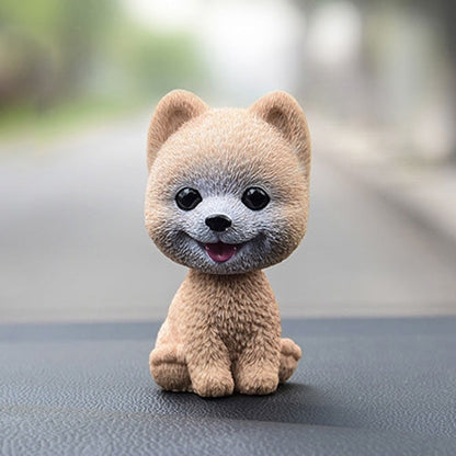 Shaking Head Dog Car Ornaments Resins Lovely Cartoon Dog New Year Gifts with Double-sided Adhesive Tape, Inu Cartoon Dog, Bulldog Cartoon Dog, Husky Dog Cartoon Dog, Corgi Dog Cartoon Dog, White Teddy Cartoon Dog, Brown Teddy Cartoon Dog               ...