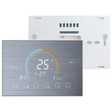 BHT-8000-GALW-SS Brushed Stainless Steel Mirror Control Water Heating Energy-saving and Environmentally-friendly Smart Home Negative Display LCD Screen Round Room Thermostat with WiFi, with WiFi