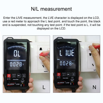 HY128B Reverse Display Screen Ultra-thin Touch Smart Digital Multimeter Fully Automatic High Precision True Effective Value Multimeter, HY128B