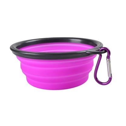 Portable Pet Folding Feeding Bowl Silicone Water Dish Feeder Puppy Travel Bowl, Random Color Delivery, Bowl Diameter: 13cm