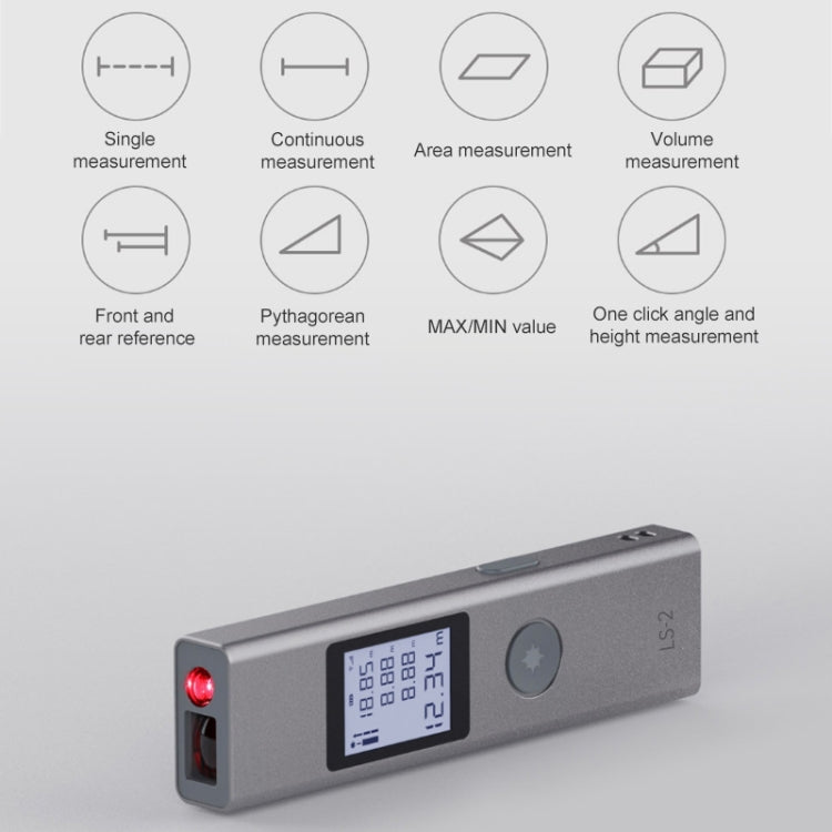 LS-2 25m Rechargeable LCD Digital Laser Rangefinder Distance Meter, 25m