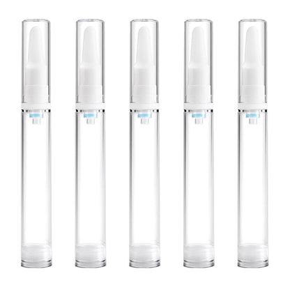 5 PCS Clear Empty Travel Portable Refillable Plastic Pump Bottle Containers, 15ml, 15ml