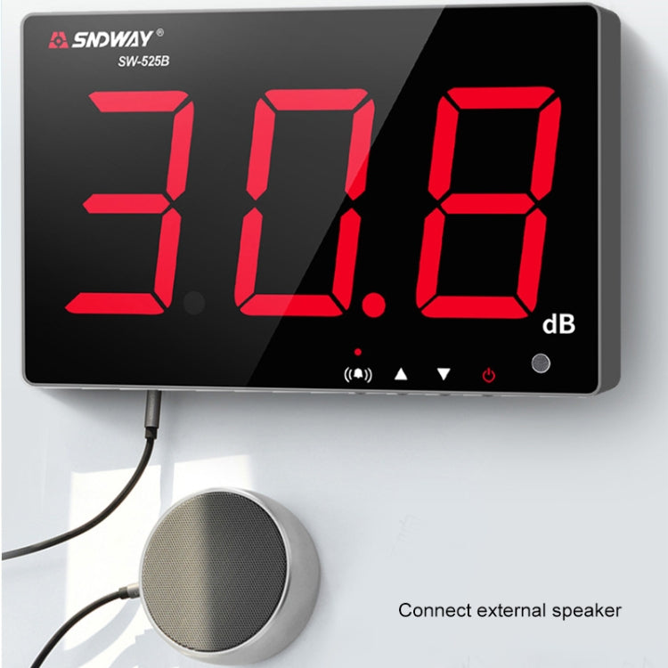 SNDWAY SW526A Wall-mounted DB Sound Level Meter Noise Tester with Large Screen 18-inch Display, SW526A