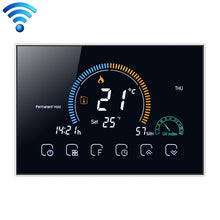 BHT-8000-GCLW Controlling Water/Gas Boiler Heating Energy-saving and Environmentally-friendly Smart Home Negative Display LCD Screen Round Room Thermostat with WiFi, with WiFi Black, with WiFi White