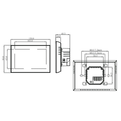 BHT-8000-GCLW Controlling Water/Gas Boiler Heating Energy-saving and Environmentally-friendly Smart Home Negative Display LCD Screen Round Room Thermostat with WiFi, with WiFi Black, with WiFi White