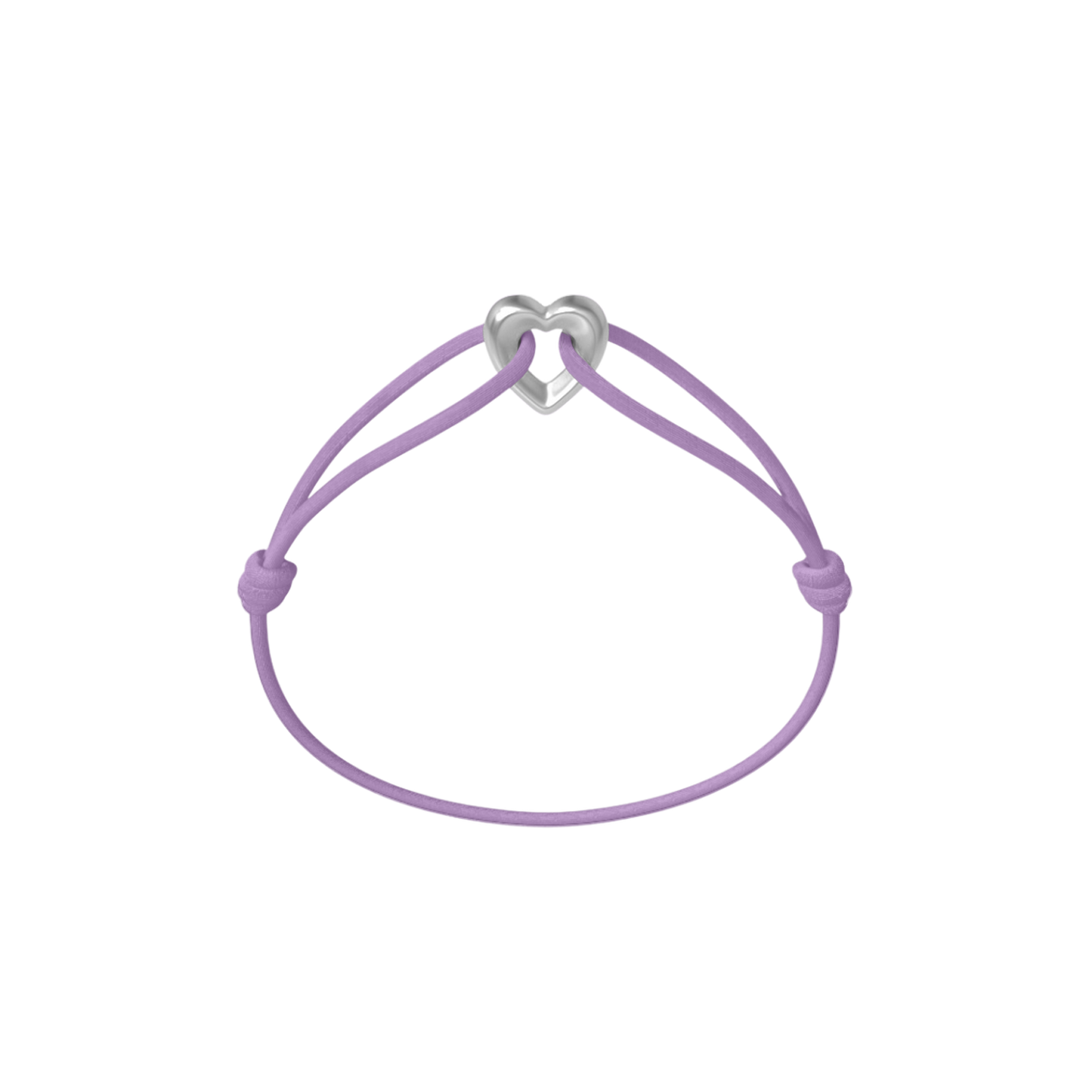 Silver Heart Cord Bracelet