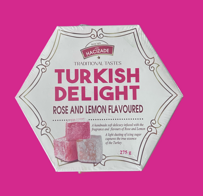 Turkish delight rose & lemon flavours
