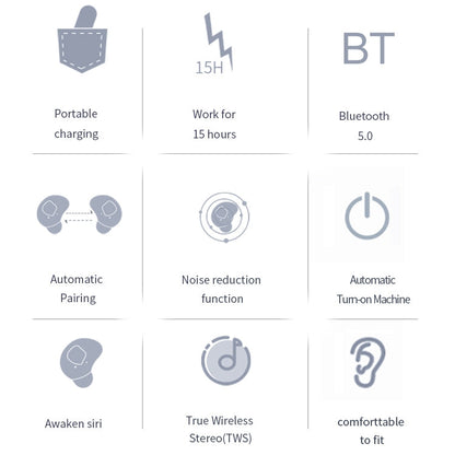 Q2 TWS Bluetooth 5.0 Binaural Stereo Wireless Sports Bluetooth Earphone