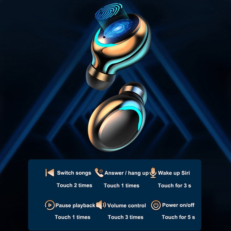 F9-5C Macaron Series Four-bar Breathing Light + Digital Display Noise Reduction Bluetooth Earphone, F9-5C Macaron Four-bar Light Pink, F9-5C Macaron Four-bar Light Baby Blue, F9-5C Macaron Four-bar Light Yellow, F9-5C Macaron Four-bar Light Dark Blue