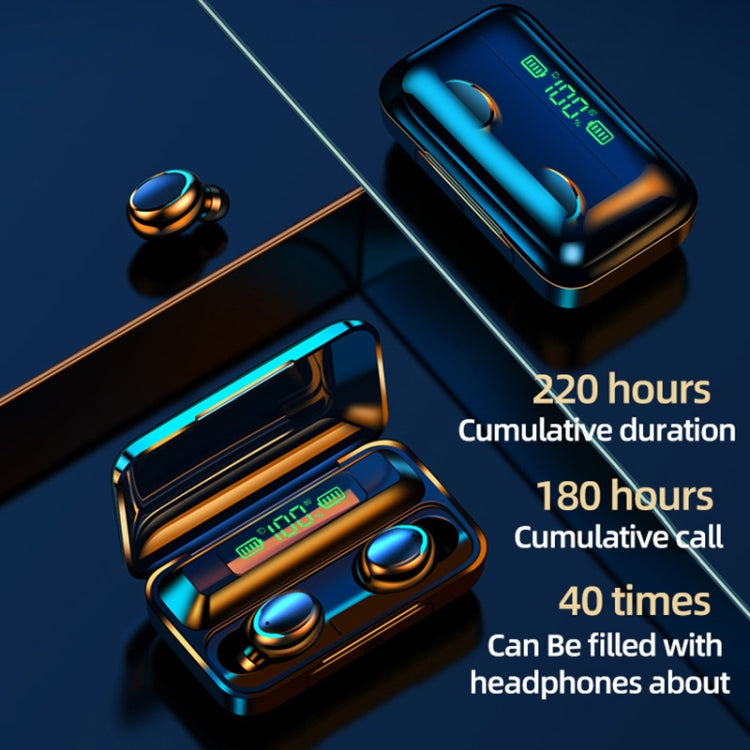 F9-5C Macaron Series Four-bar Breathing Light + Digital Display Noise Reduction Bluetooth Earphone, F9-5C Macaron Four-bar Light Pink, F9-5C Macaron Four-bar Light Baby Blue, F9-5C Macaron Four-bar Light Yellow, F9-5C Macaron Four-bar Light Dark Blue