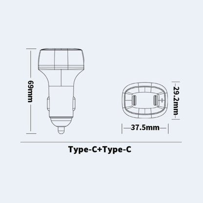 ACC-580 Dual Ports PD 60W Fast Charging Car Charger