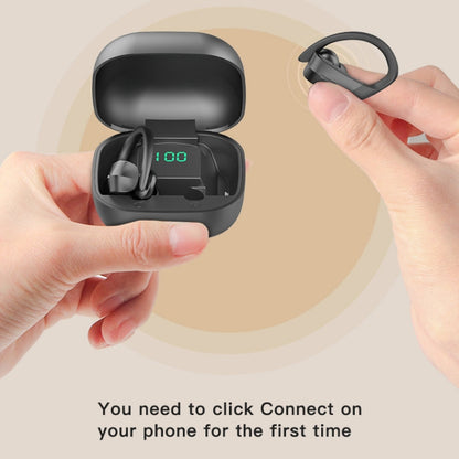 258 Wireless Ear-mounted Bluetooth Earphone with Charging Box & Digital Display, Support Touch & HD Call & Voice Assistant & NFC, MD03 Black, 258 White