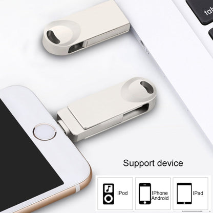 S29 3 in 1 256GB Micro USB + USB + 8 Pin Interface Metal Twister Flash Disk, 256G