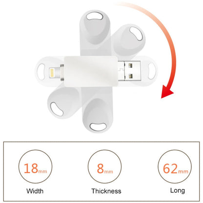 S29 3 in 1 128GB Micro USB + USB + 8 Pin Interface Metal Twister Flash Disk, 128GB