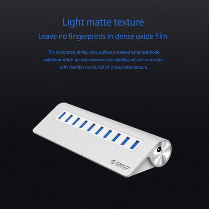 ORICO M3H10-U3-V2 Aluminum Alloy 10 USB 3.0 Ports HUB, M3H10-U3-V2