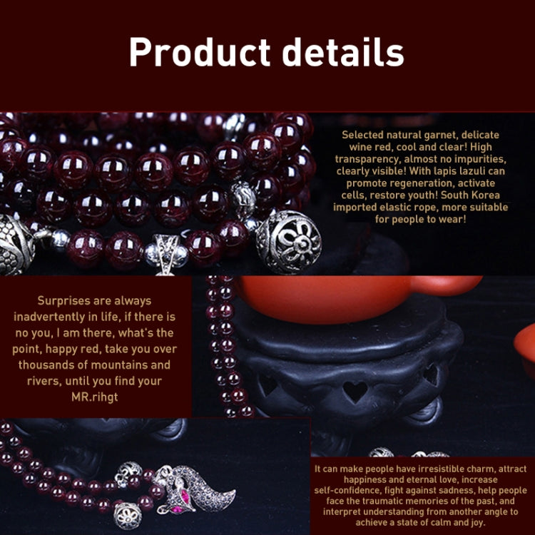 Fashion Jewelry Accessory Garnet Beads Bracelet, Pink Crystal & Cat, Pink Crystal & Elephant & Fish, Red Agate & Elephant, Red Agate & Pi Xiu, Violitde, Garnet, Blue Sandstone & Calabash, Red Agate & Buddha Head, Aquamarine & Longevity Lock, White Jade