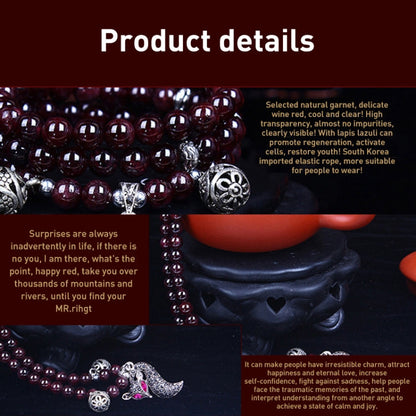 Fashion Jewelry Accessory Garnet Beads Bracelet, Pink Crystal & Cat, Pink Crystal & Elephant & Fish, Red Agate & Elephant, Red Agate & Pi Xiu, Violitde, Garnet, Blue Sandstone & Calabash, Red Agate & Buddha Head, Aquamarine & Longevity Lock, White Jade
