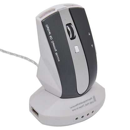 MZ-011 2.4GHz 1600DPI Wireless Rechargeable Optical Mouse with HUB Function, Pearl White, Blue, Silver, Black, Black Silver, White + Royal Blue